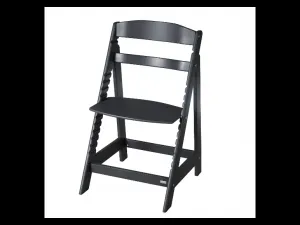 roba Detská drevená vysoká jedálenská stolička Sit Up (čierna/flex)