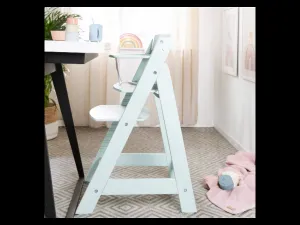 roba Detská drevená vysoká jedálenská stolička Sit Up (mentolová/flex)