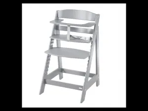 roba Detská drevená vysoká jedálenská stolička Sit Up (sivá/flex)
