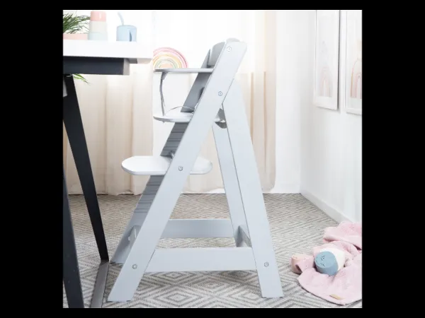 roba Detská drevená vysoká jedálenská stolička Sit Up (sivá/flex)