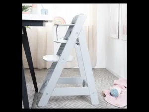 roba Detská drevená vysoká jedálenská stolička Sit Up (sivá/flex)