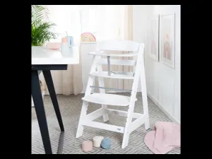 roba Detská drevená vysoká jedálenská stolička Sit Up (biela/flex)