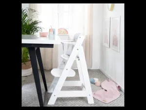 roba Detská drevená vysoká jedálenská stolička Sit Up (biela/flex)
