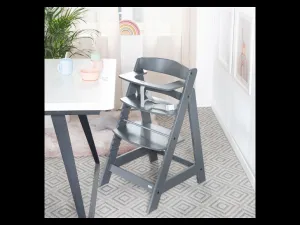 roba Detská drevená vysoká jedálenská stolička Sit Up (antracitová/flex)
