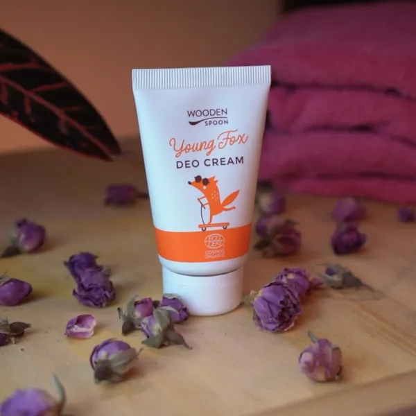 Organický krémový dezodorant  Young fox s inovatívnym aplikátorom Wooden Spoon 40 ml