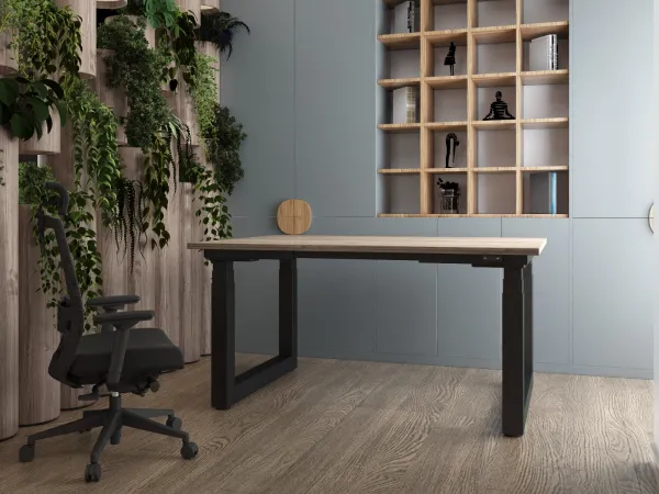 Výškovo nastaviteľný konferenčný stôl Solid, s pracovnou doskou 2100x1100 mm