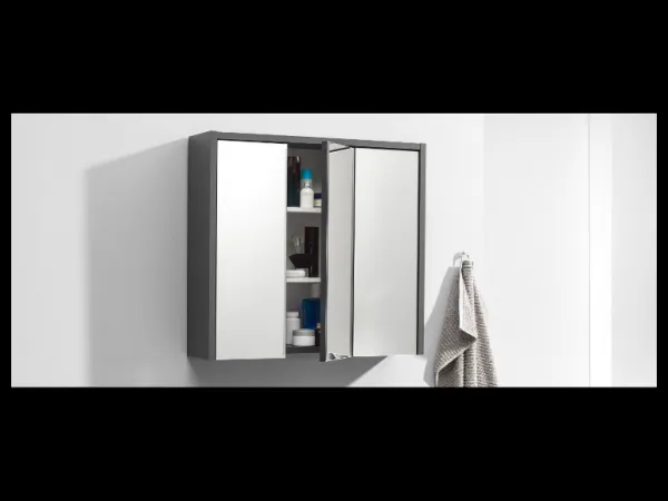 Livarno home Skrinka so zrkadlom Oslo, antracitová