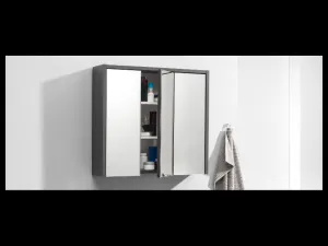 Livarno home Skrinka so zrkadlom Oslo, antracitová