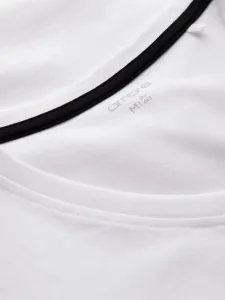 Pohodlné tričko s dlhým rukávom s logom- biele-muži