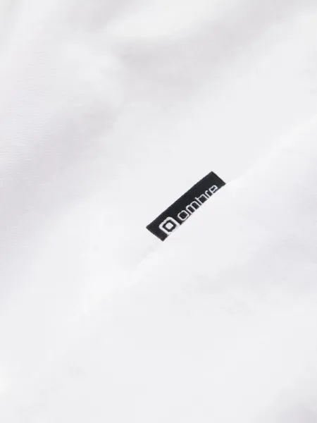 Pohodlné tričko s dlhým rukávom s logom- biele-muži