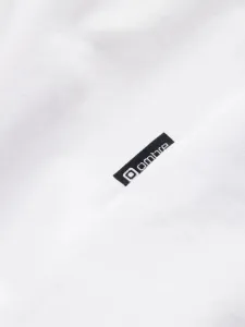 Pohodlné tričko s dlhým rukávom s logom- biele-muži