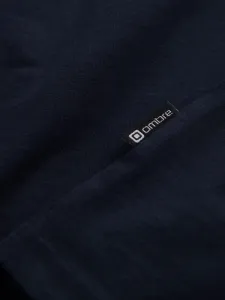 Pohodlné tričko s dlhým rukávom s logom- tmavomodré-muži