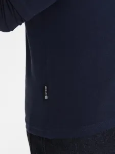 Pohodlné tričko s dlhým rukávom s logom- tmavomodré-muži