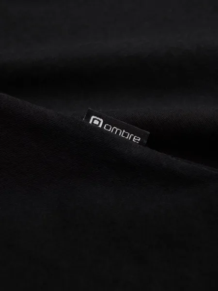 Pohodlné tričko s dlhým rukávom s logom-čierne-muži