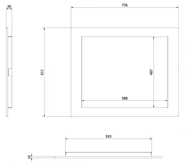 Kratki | Montážny rámik 90° pre krbové vložky DECO - MAJA a ANTEK Kód produktu: BLENDA/M/A/DECO