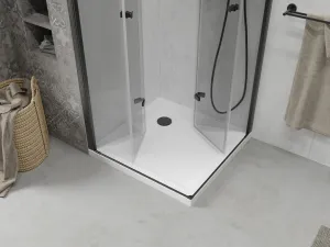 MEXEN/S - Lima Duo sprchovací kút 70x70, transparent, čierna + vanička so sifónom 856-070-070-70-02-4010B