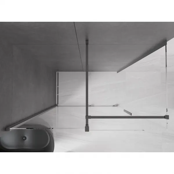 MEXEN/S - Velár sprchovací kút 150 x 90, transparent, grafit kartáčovaná 871-150-090-01-66