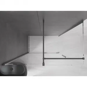 MEXEN/S - Velár sprchovací kút 150 x 90, transparent, grafit kartáčovaná 871-150-090-01-66