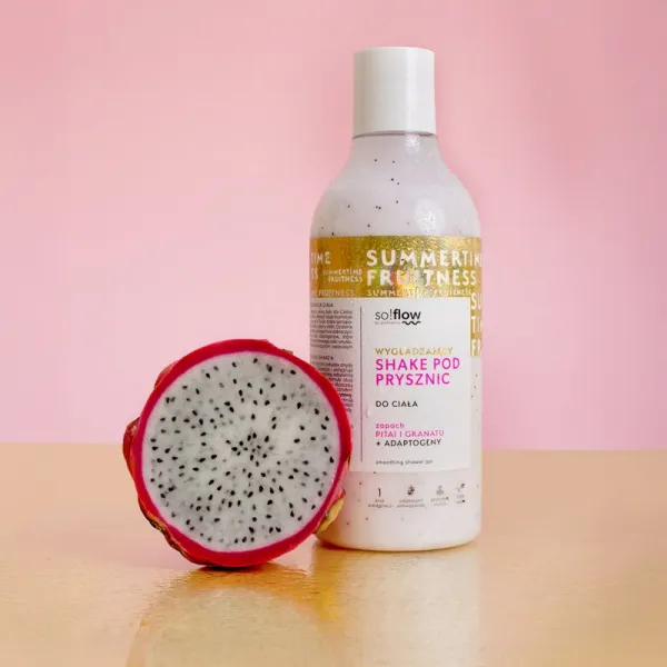 so!flow Smoothing Shower Shake sprchový gél pre všetky typy pokožky Pithaja & Pomegranate 400 ml