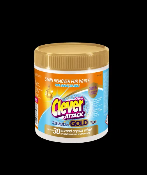 Odstraňovač škvŕn - Clever Attack Gold Plus v prášku na biele prádlo 730g