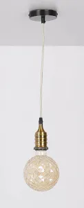 Čierna/patinová kovová závesná lampa E27