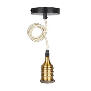 Čierna/patinová kovová závesná lampa E27