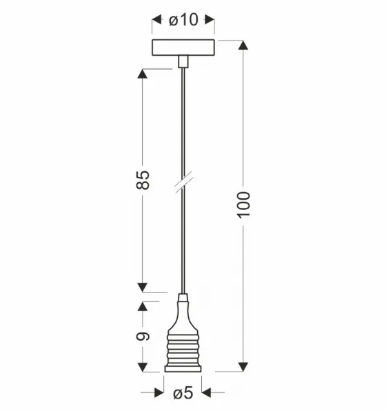 Čierna/patinová kovová závesná lampa E27
