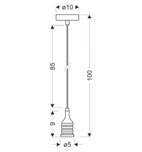 Čierna/patinová kovová závesná lampa E27