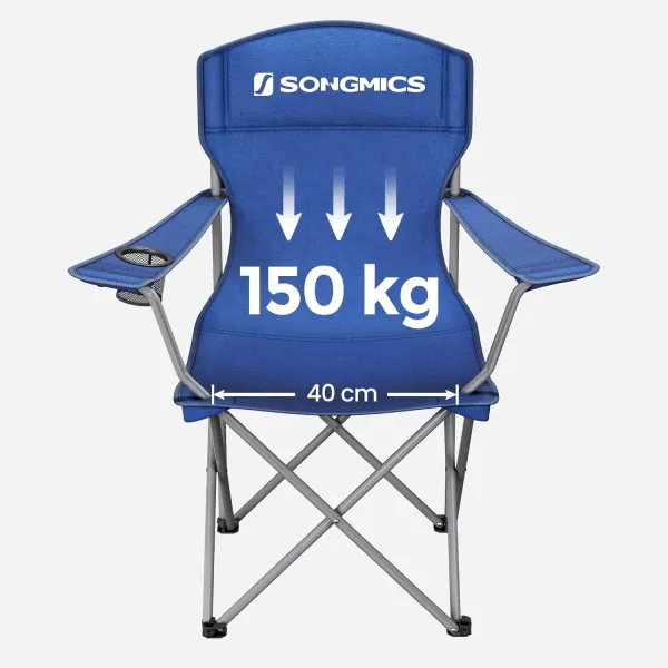 SONGMICS Set 2 ks kempingových stoličiek Glur modrý