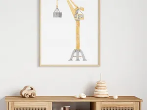 Detský plagát na stenu STAVEBNÝ ŽERIAB Zvoľte rozmer: 20 x 30 cm