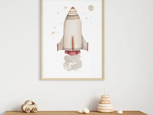 Plagát do detskej izby RAKETA Zvoľte rozmer: 20 x 30 cm