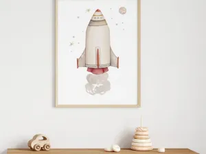 Plagát do detskej izby RAKETA Zvoľte rozmer: 20 x 30 cm