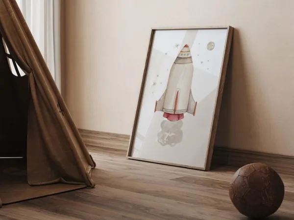 Plagát do detskej izby RAKETA Zvoľte rozmer: 20 x 30 cm