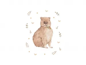 Plagát pre deti CAPYBARA S LÍSTKAMI Zvoľte rozmer: 30 x 40 cm