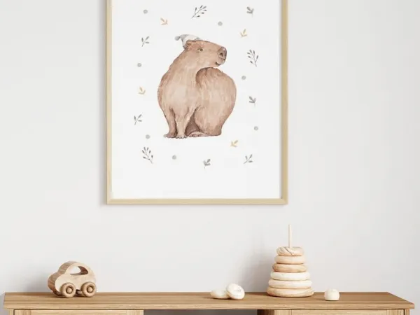 Plagát na stenu do detskej izby CAPYBARA Zvoľte rozmer: 20 x 30 cm