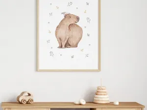 Plagát na stenu do detskej izby CAPYBARA Zvoľte rozmer: 20 x 30 cm