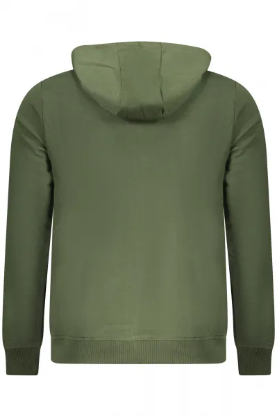 Pánska zelená mikina na zips s kapucňou