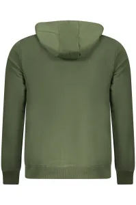 Pánska zelená mikina na zips s kapucňou