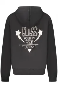 Čierna mikina GUESS JEANS s kapucňou