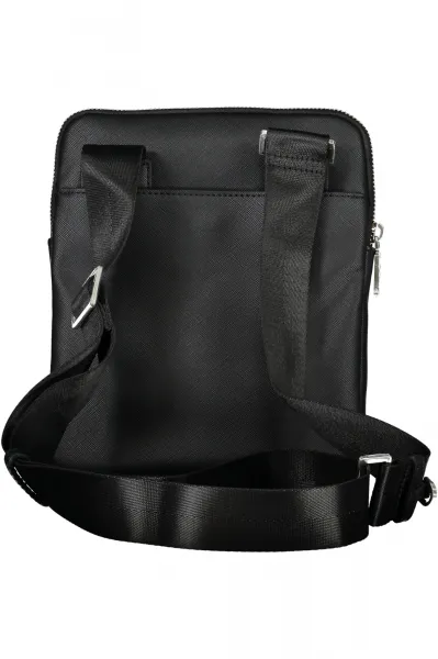 Black Mens Patterned Shoulder Bag Guess Certosa - Mens