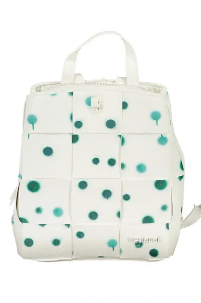 Zeleno-biely dámsky vzorovaný batoh Desigual New Splatter Sumy Mini
