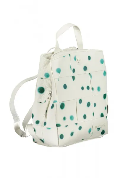 Zeleno-biely dámsky vzorovaný batoh Desigual New Splatter Sumy Mini