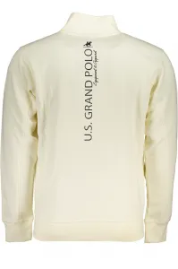 US GRAND POLO MEN'S WHITE ZIP SWEATSHIRT