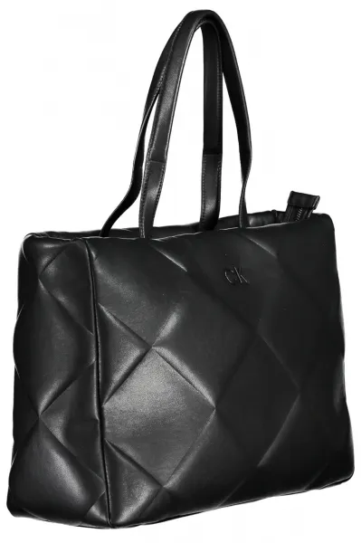 Black Women's Patterned Calvin Klein Re-Lock Quilt Tote Handbag - Women
