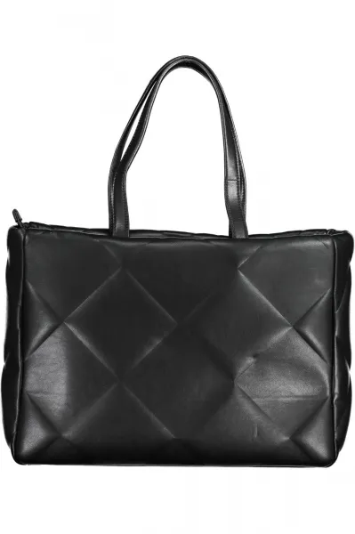 Black Women's Patterned Calvin Klein Re-Lock Quilt Tote Handbag - Women