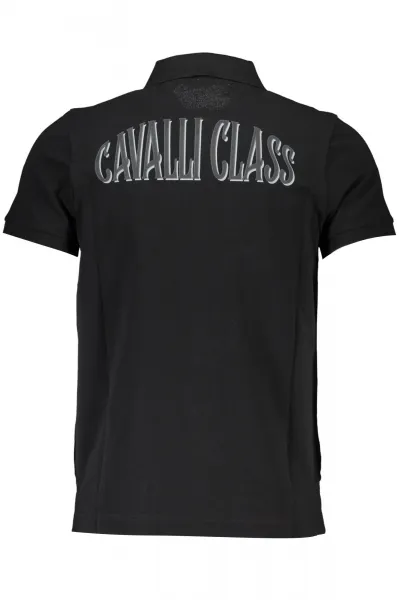 CAVALLI CLASS čierne pánske polo tričko