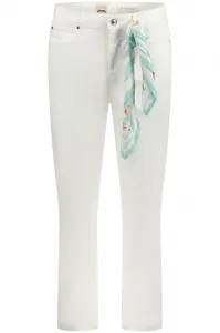 Biele dámske skinny fit džínsy so šatkou Guess 1981 Capri