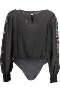 Black Women's Bodysuit with Balloon Sleeves Desigual Candy - Women