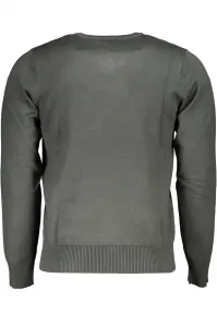 Pánsky zelený sveter s výstrihom do V