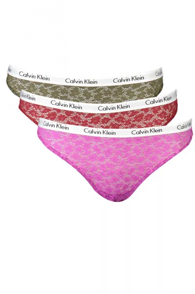 Calvin Klein Set of three women's lace panties in green, red and purple - Women
